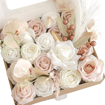 Lookein Artificial Flowers for DIY Wedding Decoration Bridal Bouquet Table Centerpieces Flower Garland Arch Flower Decoration Home Decor, Rustic Terracotta