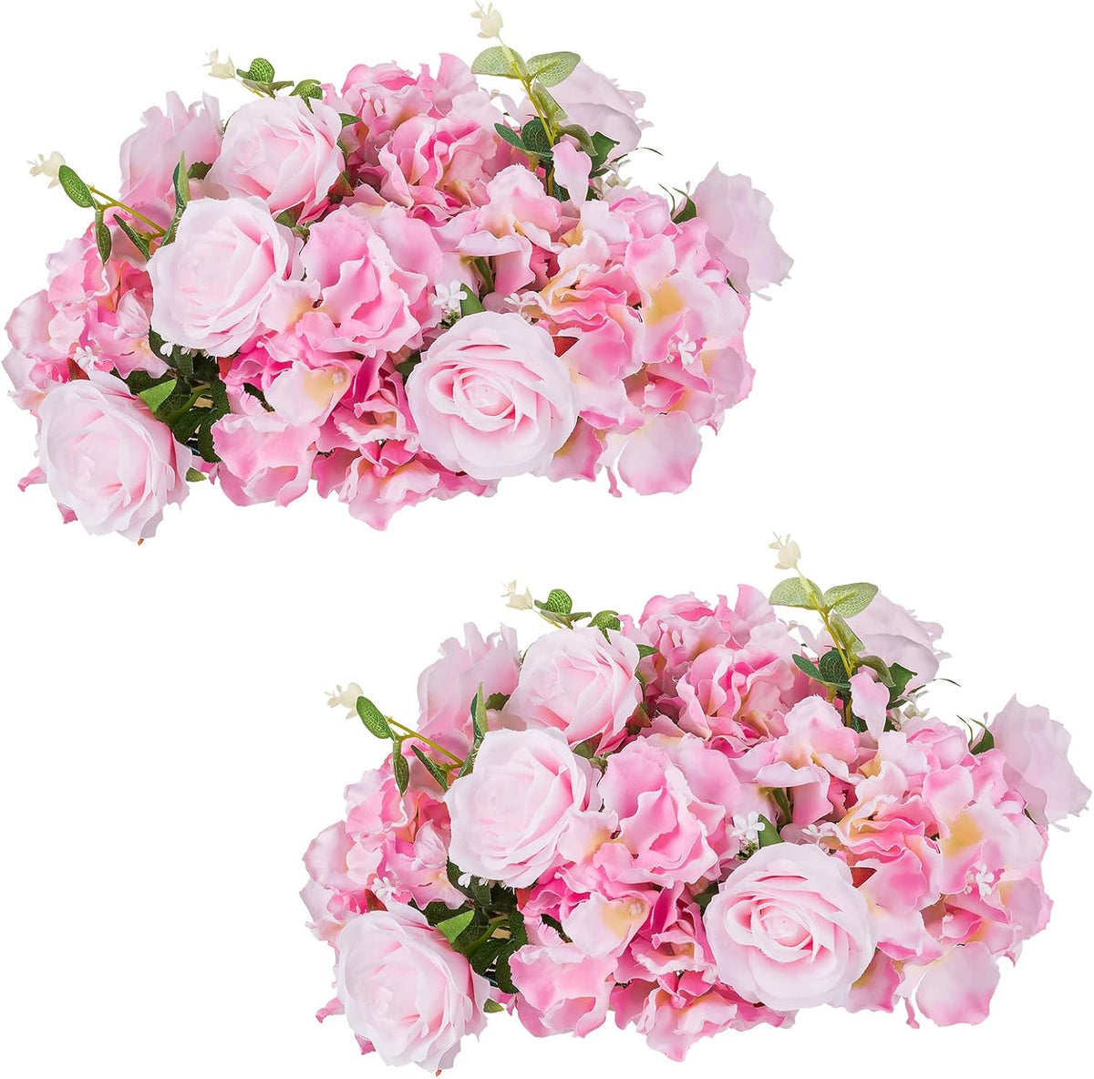 NUPTIO Artificial Flower Centrepieces for Tables - 2 Pcs Large Fake Flowers Roses Balls 15.7 inch Diam - Royal Blue Silk Faux Rose Arrangement Bouquet for Wedding Party Centerpiece Table Decorations