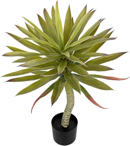 Briful Large Fake Agave Plant 17.3 Inch Artificial Yucca Potted Plants Outdoor Faux Agave Plants for Home Office Room Garden Front Porch Balcony Decor(Green)