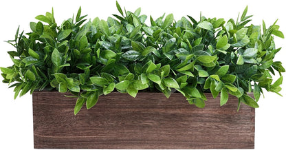 Winlyn 14" Artificial Lavender Flowers Plants in Rectangular Wooden Planter Box Faux Frosted Lavender Potted Arrangements Floral Centerpiece for Farmhouse Home Wedding Table Centerpiece Mantel Décor