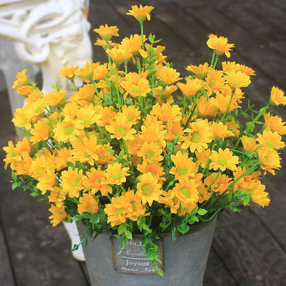 Artificial Plants & Flowers Outdoor 16 Bundles Fade Resistant Wildflowers Fake Daisy Outside Colorful Flowers Spring Summer Decorations for Planter Front Porch Decor(16 Bundles 3 Colors)