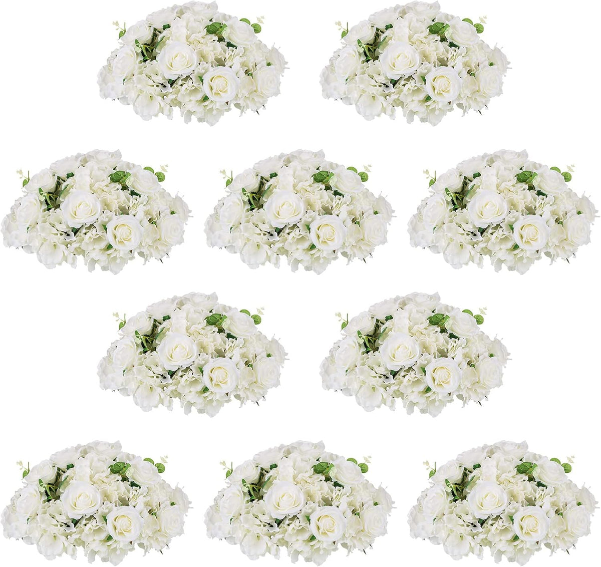 NUPTIO Artificial Flower Centrepieces for Tables - 2 Pcs Large Fake Flowers Roses Balls 15.7 inch Diam - Royal Blue Silk Faux Rose Arrangement Bouquet for Wedding Party Centerpiece Table Decorations