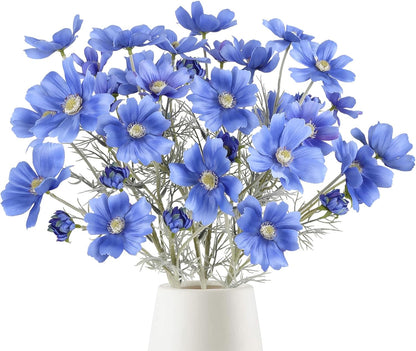 6 Pcs Cosmos Silk Flowers 24" Wild Flowers Artificial Fake Flowers Arrangement for Wedding Party Kitchens Home Decoration (Burgundy)