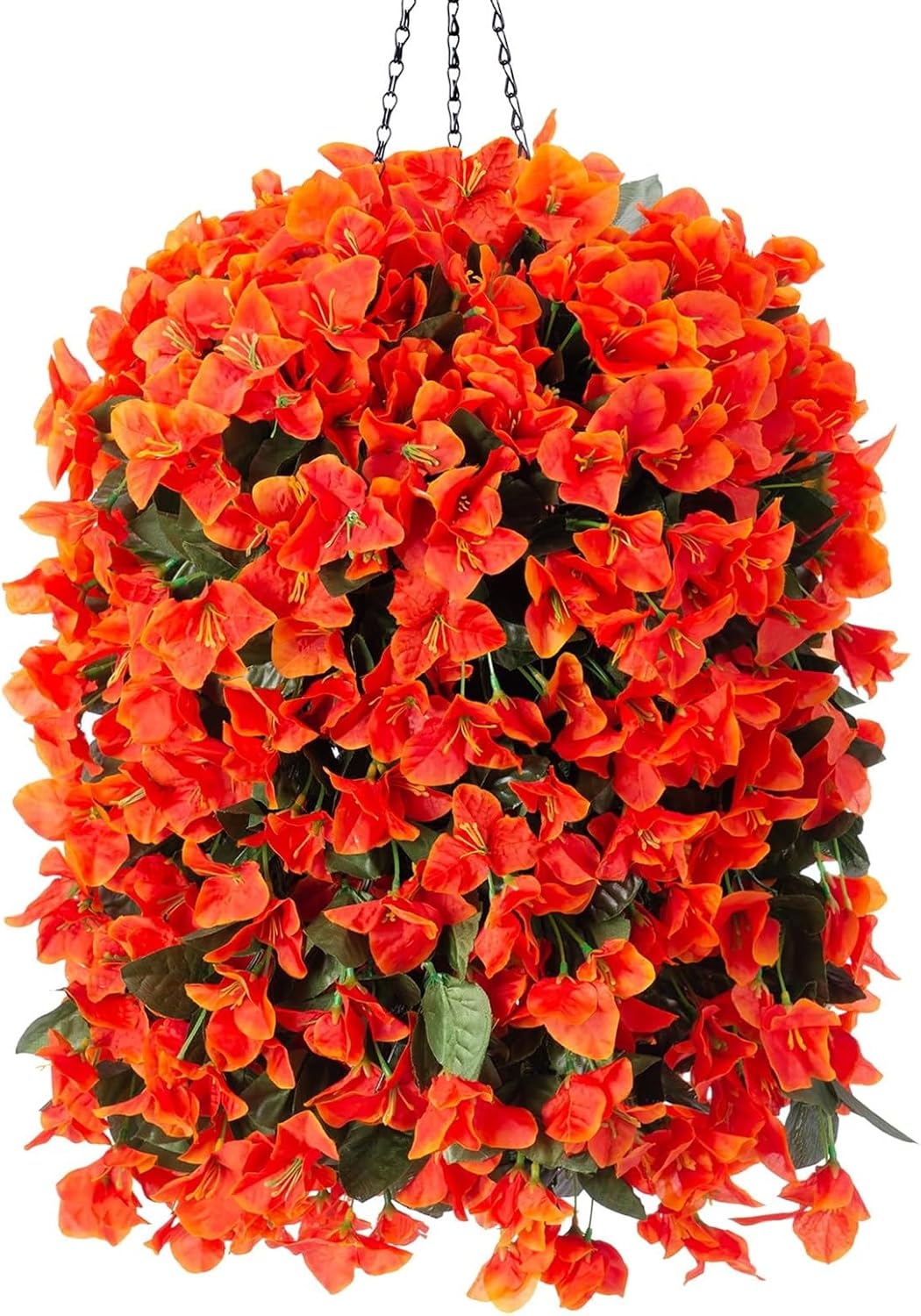 Artificial Bougainvillea Faux Flowers Plants Baskets for Outdoor Outside Decoration, 3PCS Fake Silk Flowers Long Trailing Vines UV Resistant Realistic for Front Door Porch Patio (PurpleHotpink)