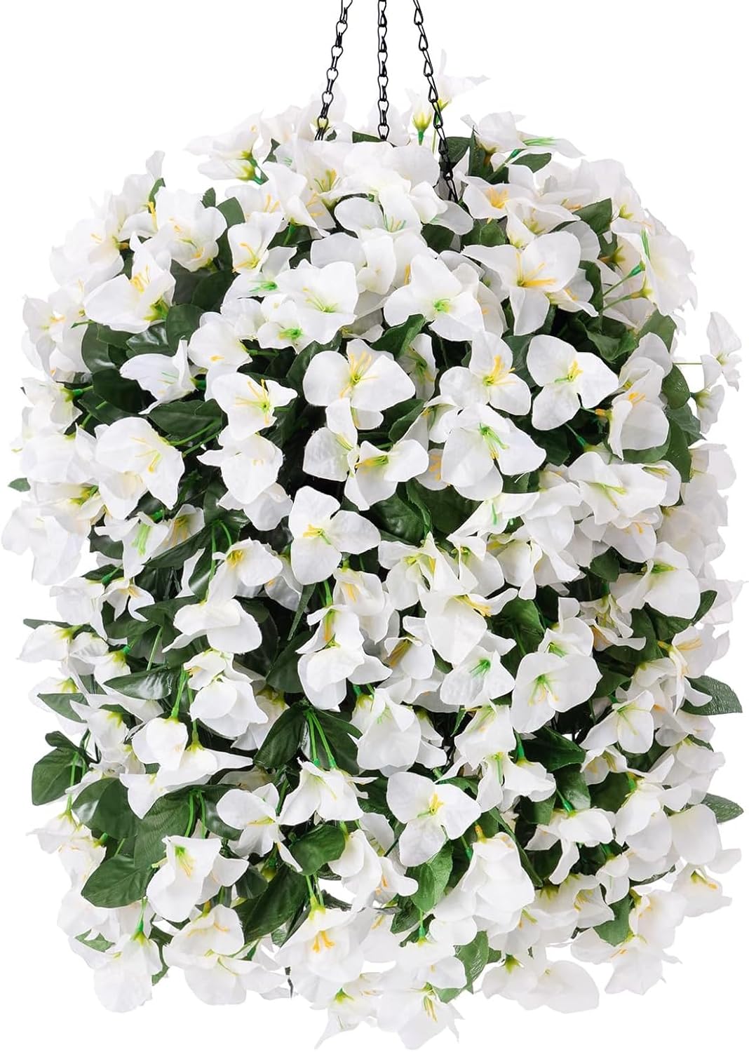 Artificial Bougainvillea Faux Flowers Plants Baskets for Outdoor Outside Decoration, 3PCS Fake Silk Flowers Long Trailing Vines UV Resistant Realistic for Front Door Porch Patio (PurpleHotpink)