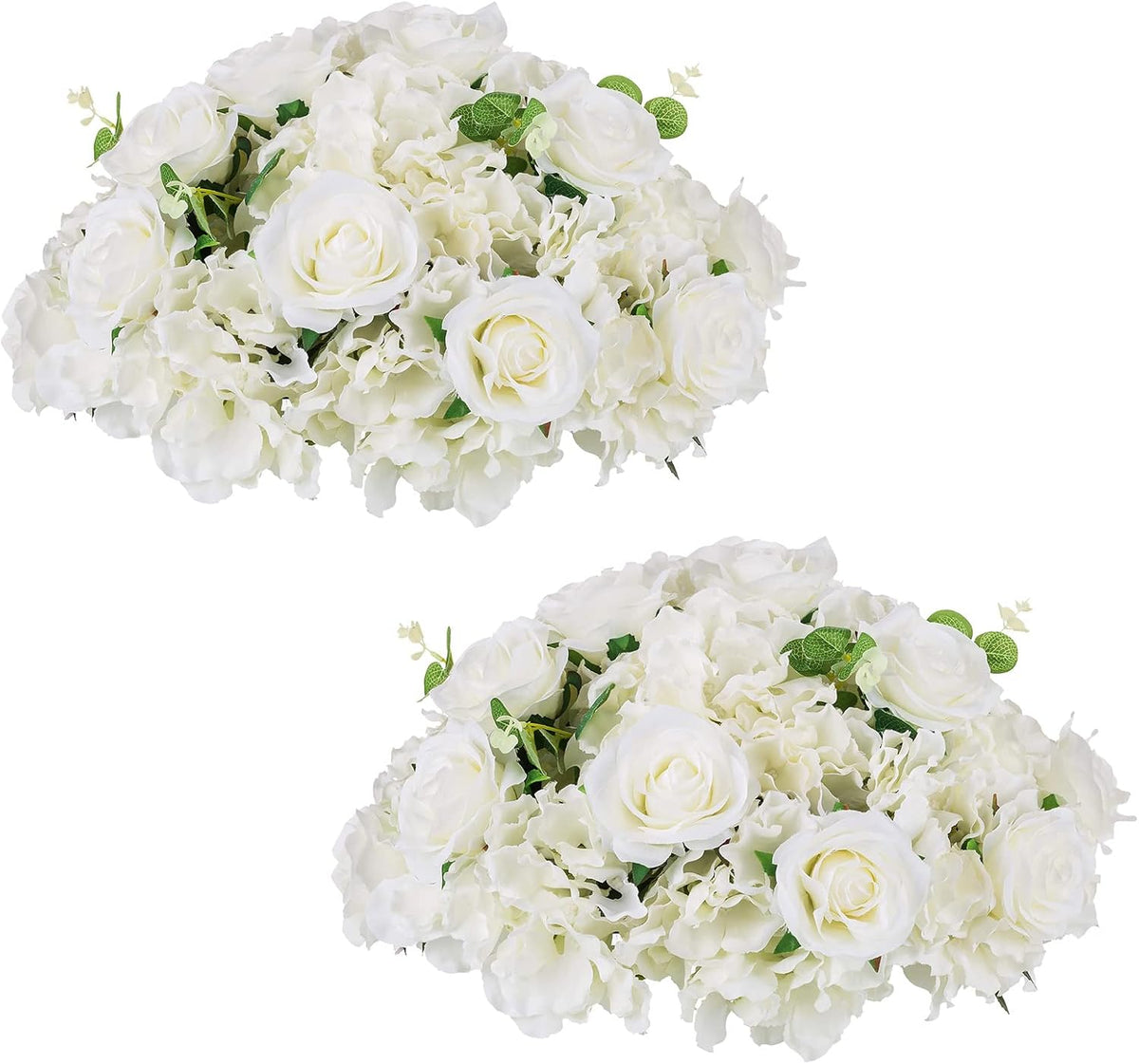 NUPTIO Artificial Flower Centrepieces for Tables - 2 Pcs Large Fake Flowers Roses Balls 15.7 inch Diam - Royal Blue Silk Faux Rose Arrangement Bouquet for Wedding Party Centerpiece Table Decorations