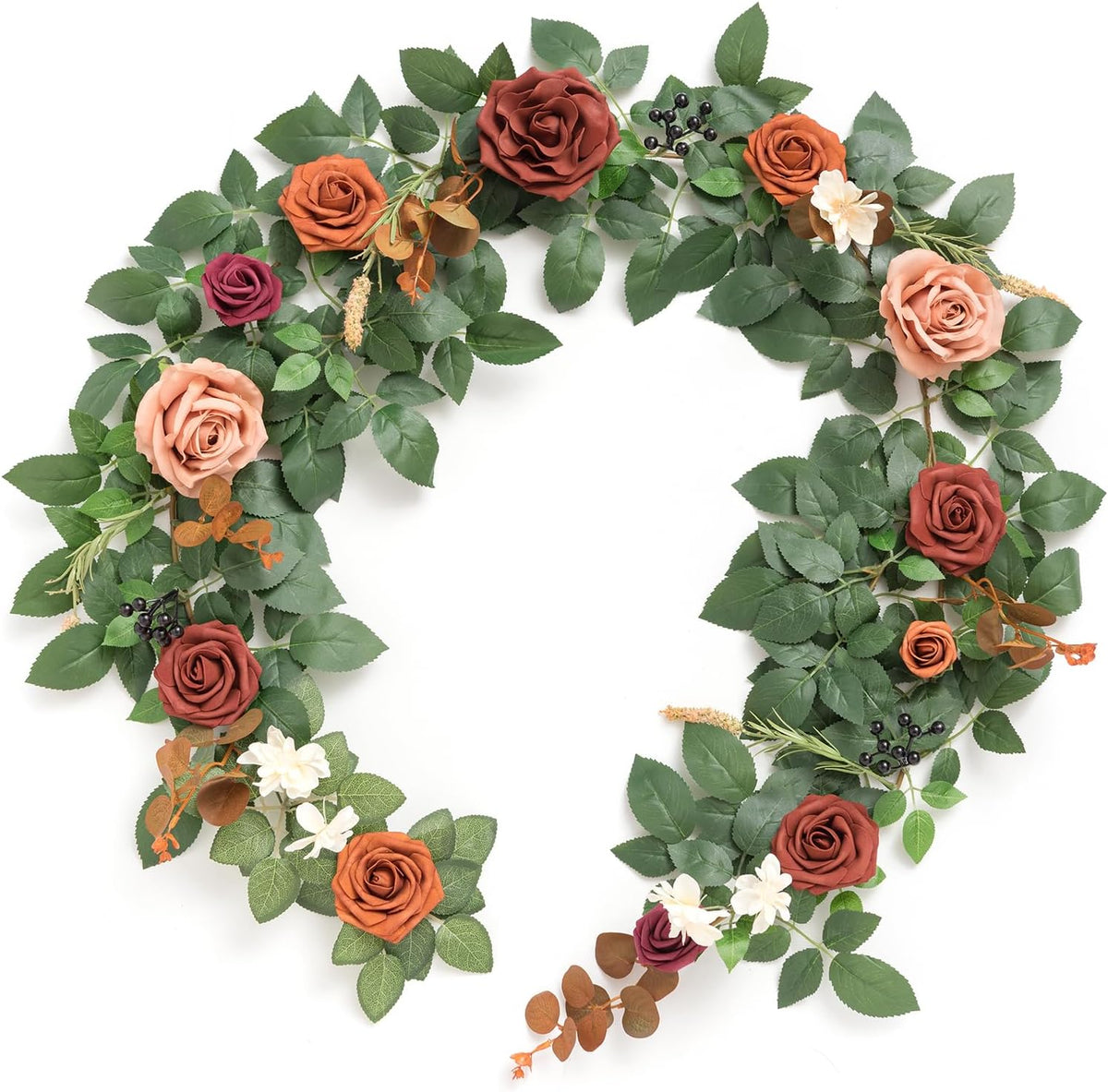 Seasonal Black Burgundy Rose Garland Home Decor Kit