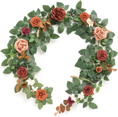 Seasonal Black Burgundy Rose Garland Home Decor Kit