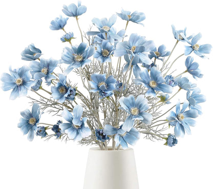 6 Pcs Cosmos Silk Flowers 24" Wild Flowers Artificial Fake Flowers Arrangement for Wedding Party Kitchens Home Decoration (Burgundy)