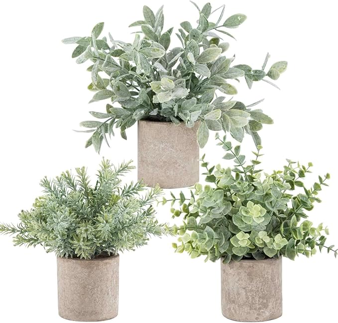 Timeless Mini Potted Artificial Small Home Decor Series