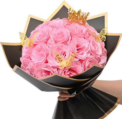 Classic Waipfaru Black Glitter Roses Home Decor Kit