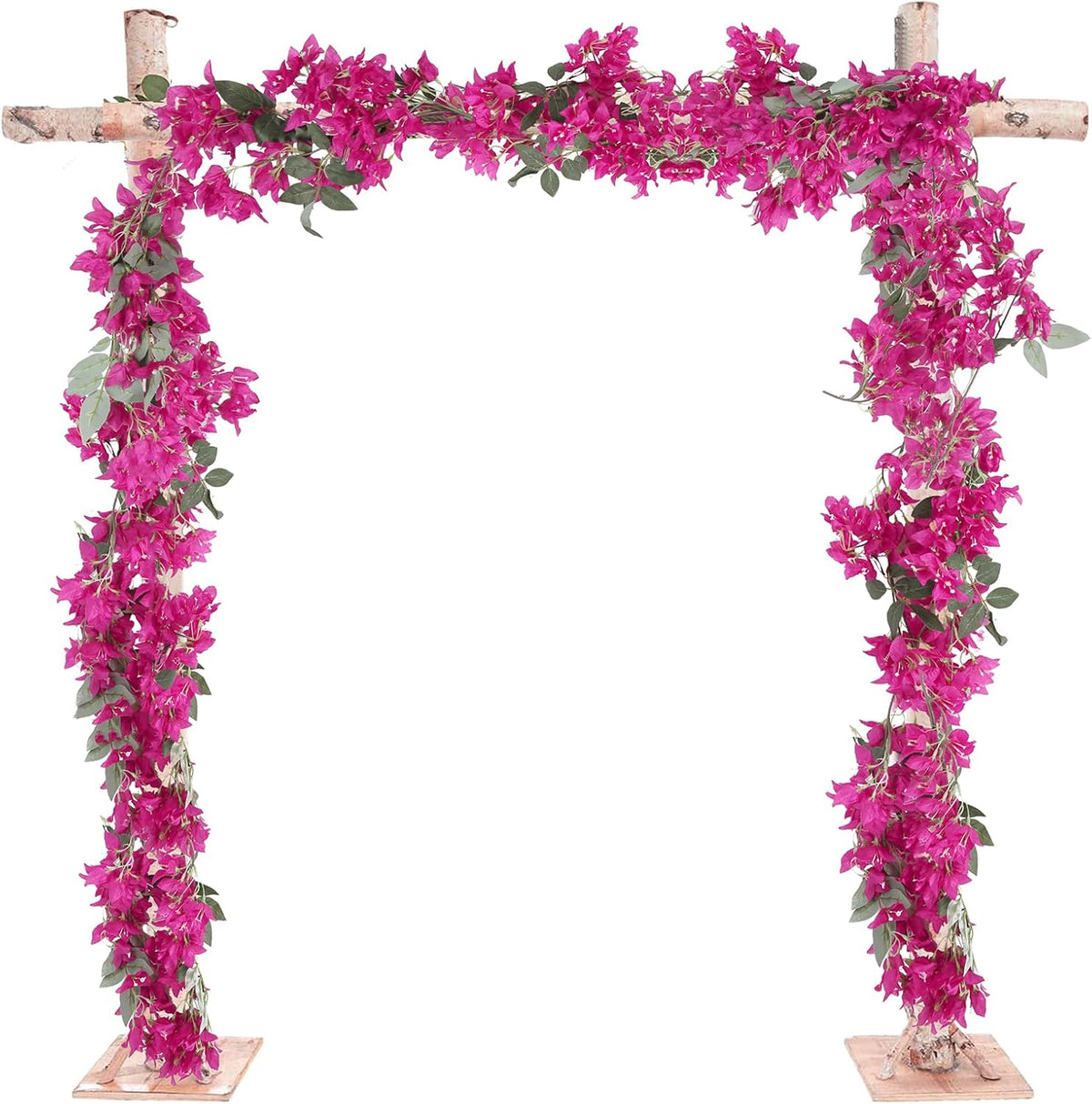 2PCS 5.9 Ft Artificial Bougainvillea Flowers Garland - Fake Silk Vines for Wedding Arch and Wall Decor