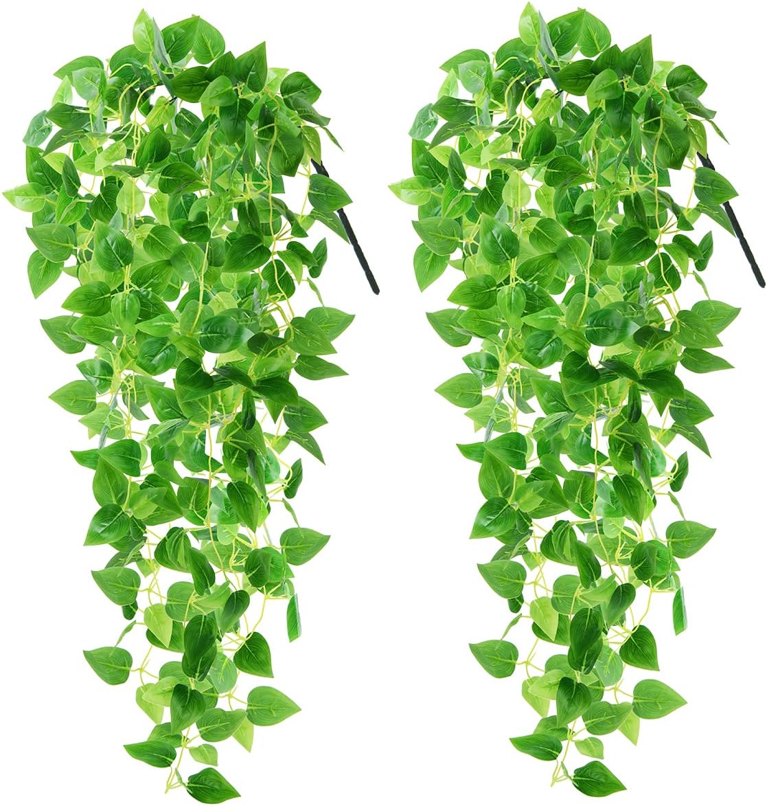2PCS Artificial Hanging Flowers, Fake Hanging Plants Violet Vines UV Resistant for Wall Home Room Garden Wedding Indoor Outdoor Spring Summer Decoration(Purple)