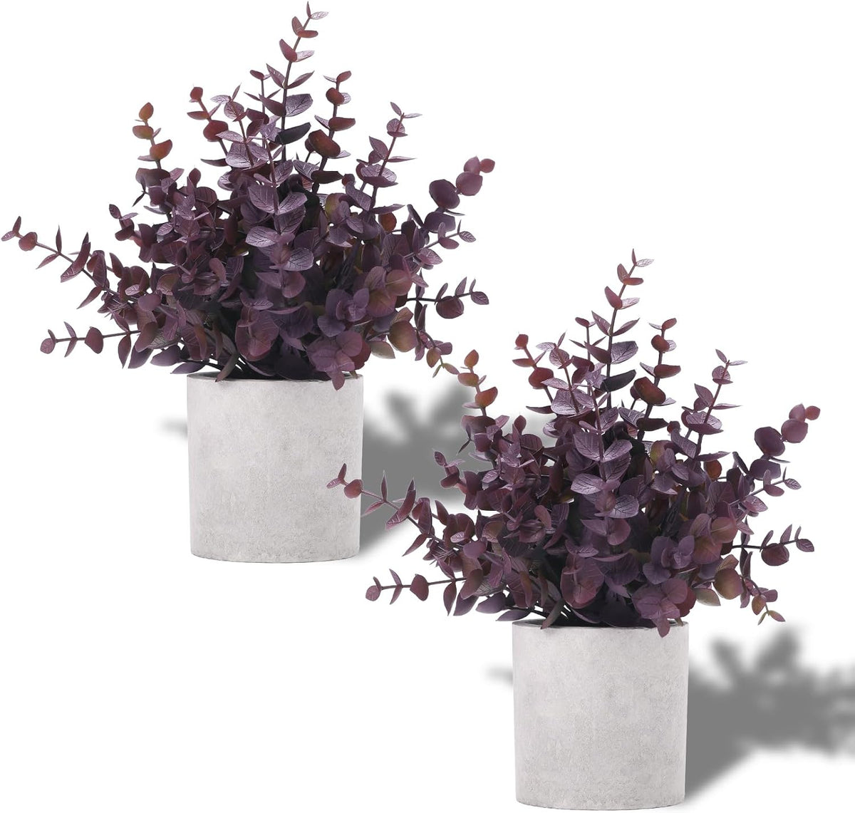 2 Pack Small Fake Plants Eucalyptus Potted Artificial Plants for Shelf Desk Home Bathroom Farmhouse Room Coffee Table Decor (Sage Green)