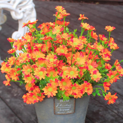 Artificial Plants & Flowers Outdoor 16 Bundles Fade Resistant Wildflowers Fake Daisy Outside Colorful Flowers Spring Summer Decorations for Planter Front Porch Decor(16 Bundles 3 Colors)