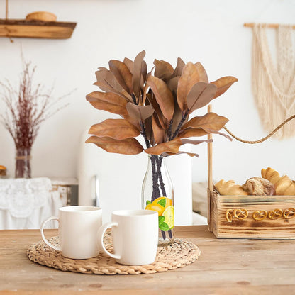 Natural Artificial Autumn Magnolia Branches Indoor Decor Bundle