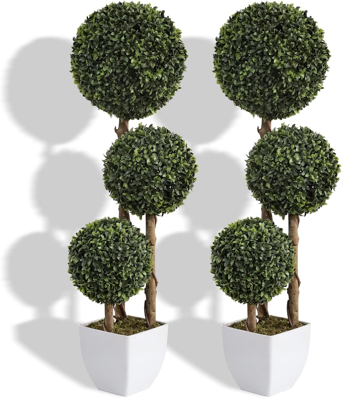 Lush Artificial Triple Ball Boxwood Home Decor Arrangement