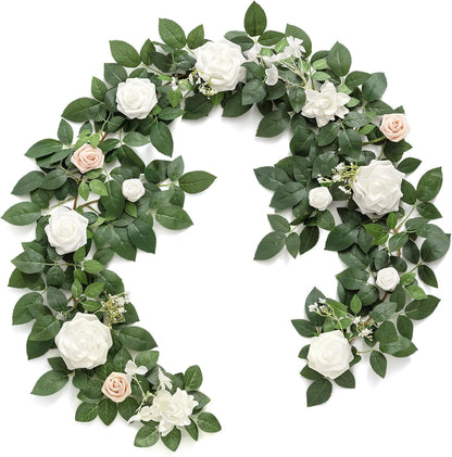 Seasonal Black Burgundy Rose Garland Home Decor Kit