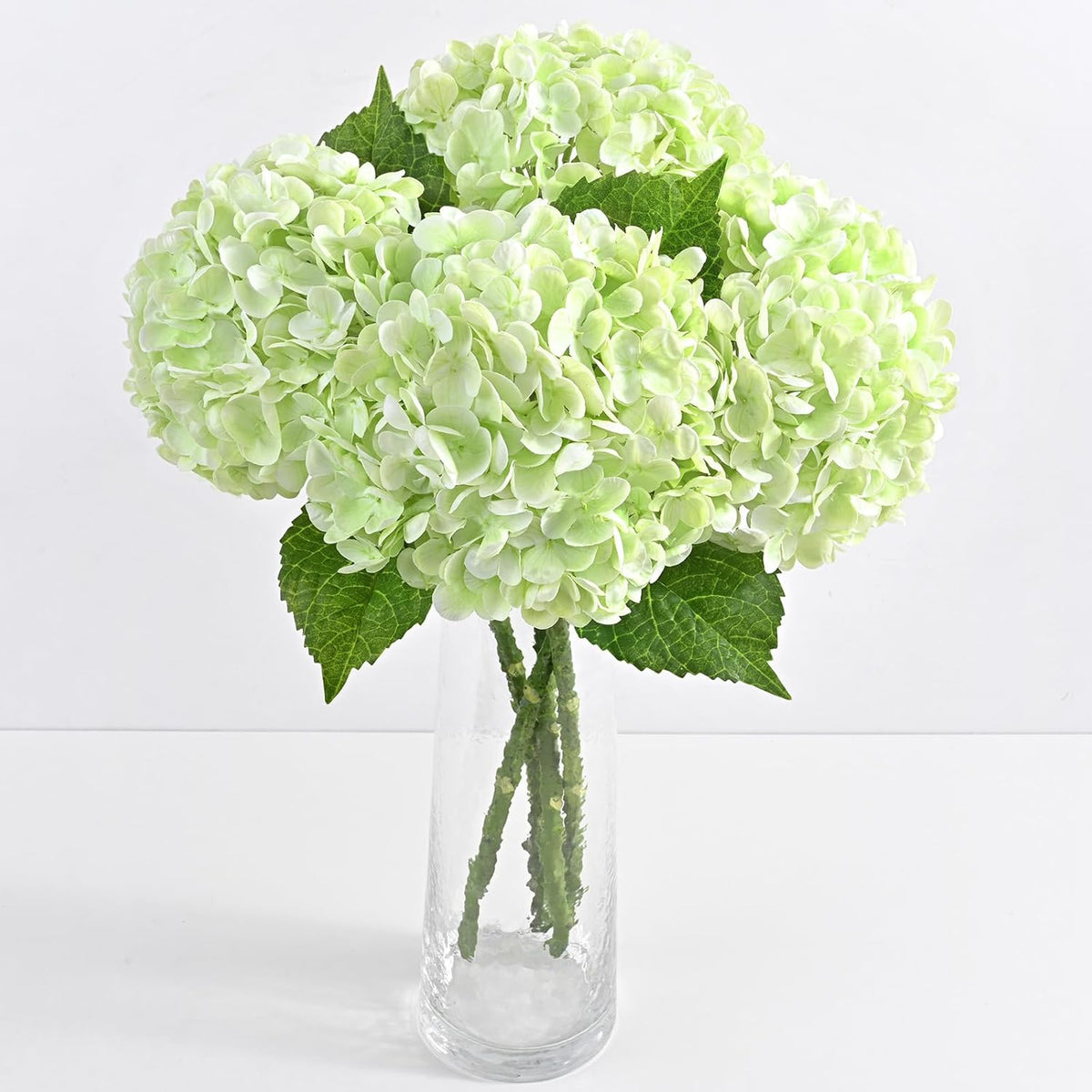 Yastouay 3 Pcs Real Touch Hydrangea Artificial Flowers, 21" White Full Faux Hydrangea Flowers Latex Fake Flowers for Home Decor Party Floral Arrangements Wedding Bouquets Centerpieces Outdoor Decor