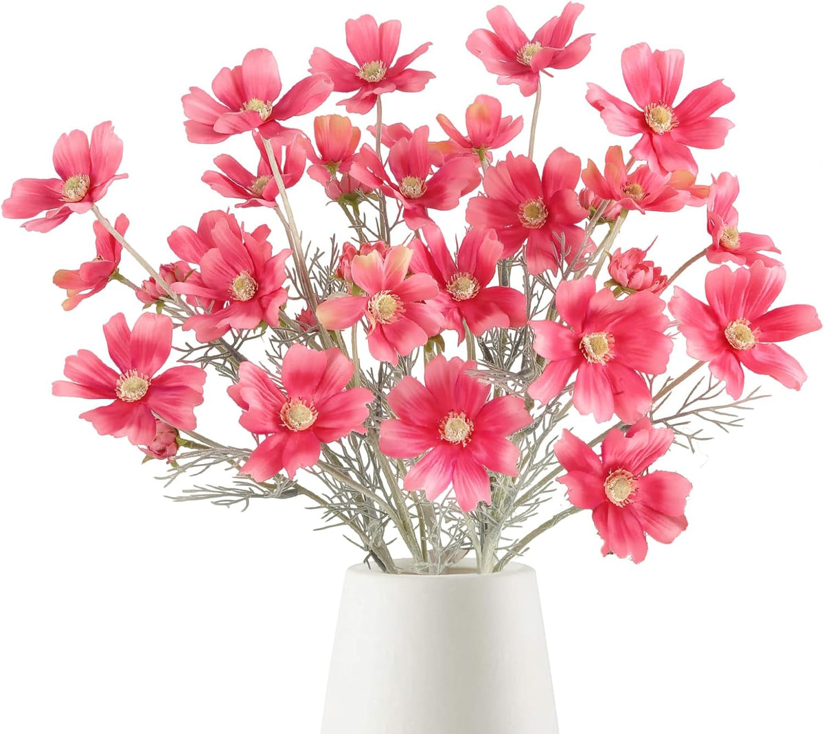 6 Pcs Cosmos Silk Flowers 24" Wild Flowers Artificial Fake Flowers Arrangement for Wedding Party Kitchens Home Decoration (Burgundy)
