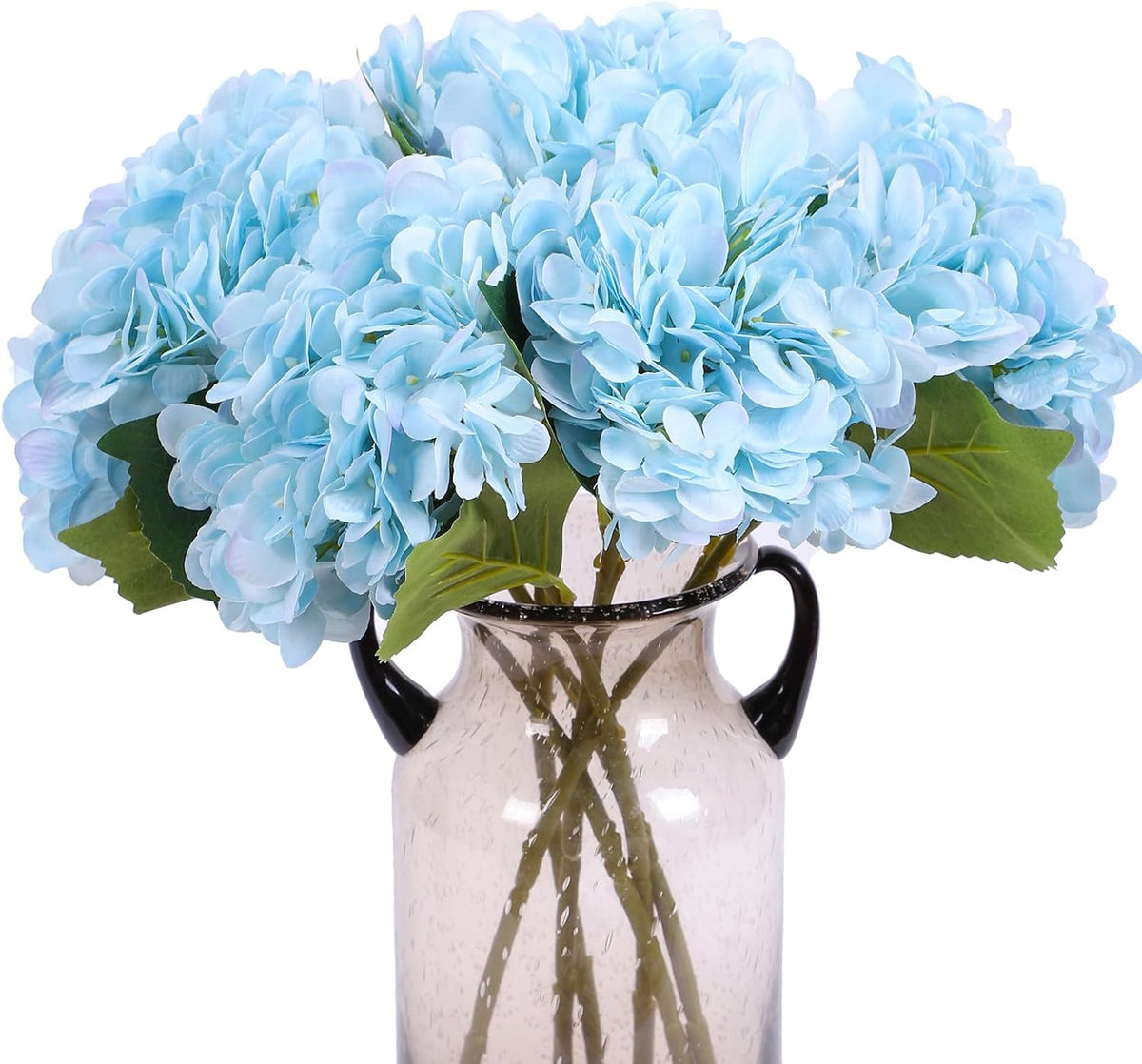 6 Pcs White Hydrangea Artificial Flowers Silk Fake Hydrangeas with Stems for Wedding and Home Decor