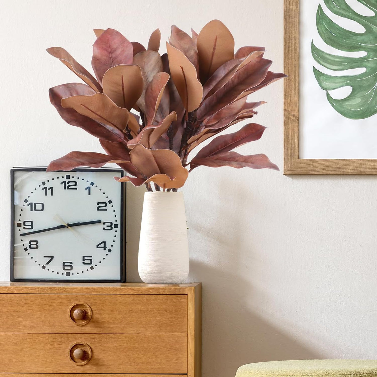 Natural Artificial Autumn Magnolia Branches Indoor Decor Bundle