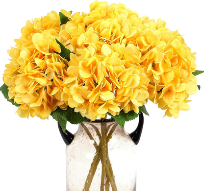 6 Pcs White Hydrangea Artificial Flowers Silk Fake Hydrangeas with Stems for Wedding and Home Decor