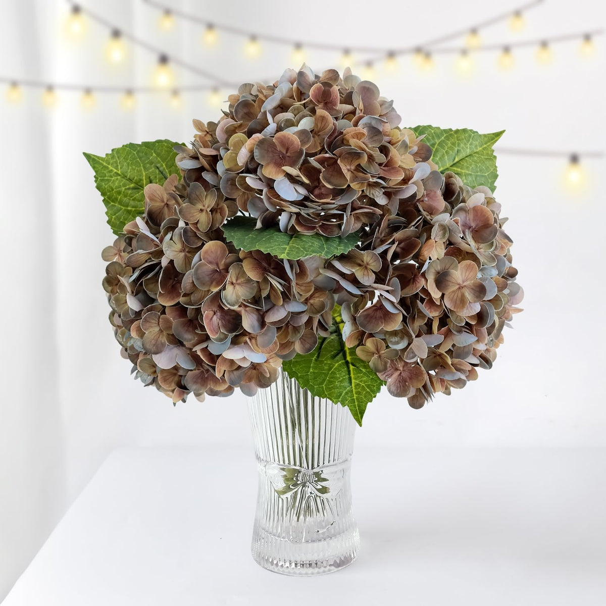 4 Pcs Real Touch White Hydrangeas Artificial Flower 21 inches Realistic Faux Latex Hydrangeas Flower for Home Decor Kitchen Living Room Spring Table Wedding Xmas Arrangement