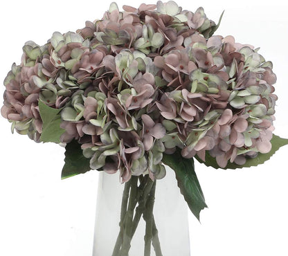 6 Pcs White Hydrangea Artificial Flowers Silk Fake Hydrangeas with Stems for Wedding and Home Decor
