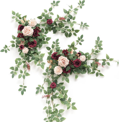 Handmade Wedding Floral Garland Silk Roses Arch Decor