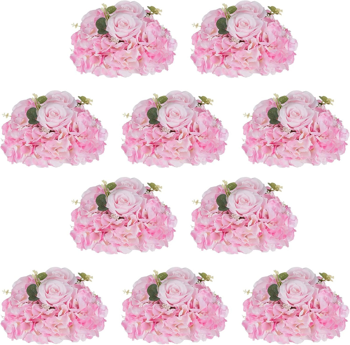 NUPTIO Artificial Flower Centrepieces for Tables - 2 Pcs Large Fake Flowers Roses Balls 15.7 inch Diam - Royal Blue Silk Faux Rose Arrangement Bouquet for Wedding Party Centerpiece Table Decorations
