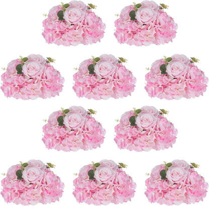 NUPTIO Artificial Flower Centrepieces for Tables - 2 Pcs Large Fake Flowers Roses Balls 15.7 inch Diam - Royal Blue Silk Faux Rose Arrangement Bouquet for Wedding Party Centerpiece Table Decorations