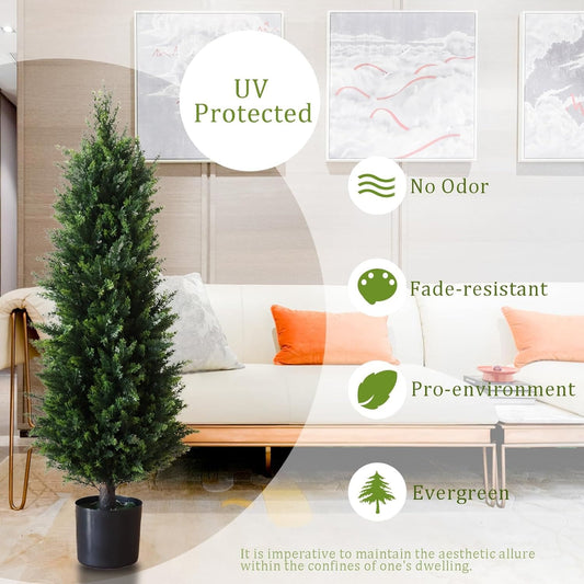 Stylish Artificial Cedar Topiary Pine Home Decor Accent