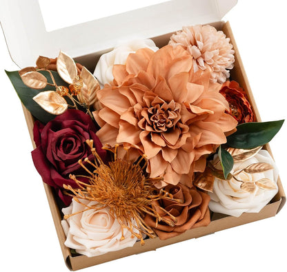 Refined Teal Burnt Orange Silk Home Decor Bundle