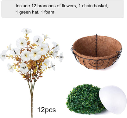 Classic Silk Morning Glory Basket Indoor Decor Selection
