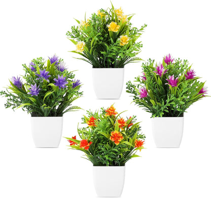 3 Pack Life-Like Potted Fake Plant, Artificial Plants Indoor, Artificial Frost-Hung Green Plants, Eco-Friendly Gray Pot, No Need for Maintenance，Ideal Decor for Home and Office