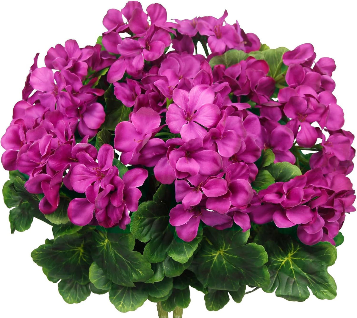 2 Pcs Artificial Geraniums for Outdoor Silk Geranium Flowers White Artificial Geranium Bush Faux Flowers Geraniums Branch for Garden Patio Grave Cemetery Vase Table Centerpiece Indoor Decor