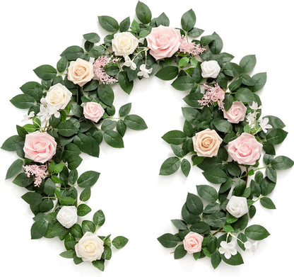 Seasonal Black Burgundy Rose Garland Home Decor Kit
