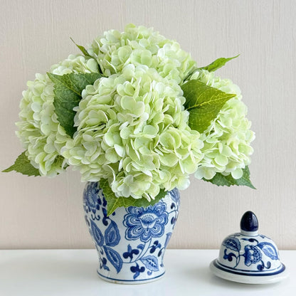 4 Pcs Real Touch White Hydrangeas Artificial Flower 21 inches Realistic Faux Latex Hydrangeas Flower for Home Decor Kitchen Living Room Spring Table Wedding Xmas Arrangement