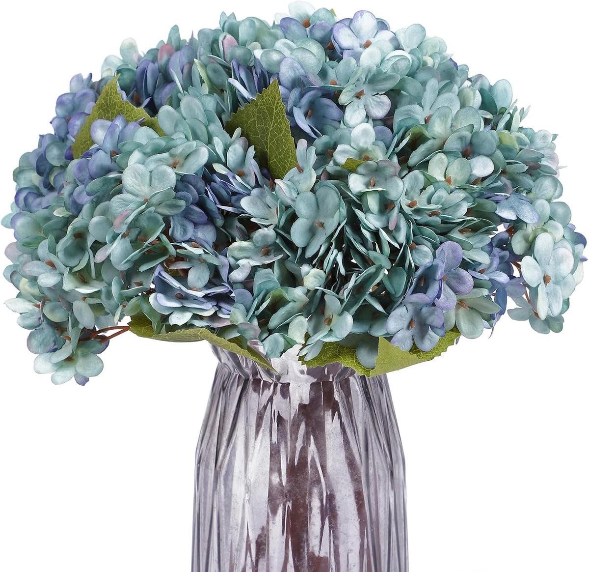 6 Pcs White Hydrangea Artificial Flowers Silk Fake Hydrangeas with Stems for Wedding and Home Decor
