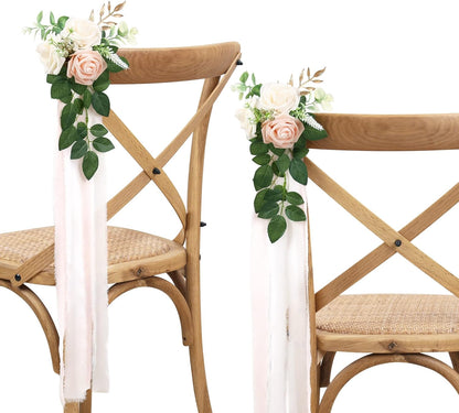 Lifelike White Wedding Pew Eucalyptus Home Decor Bundle