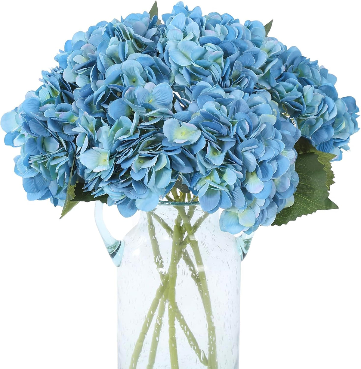 6 Pcs White Hydrangea Artificial Flowers Silk Fake Hydrangeas with Stems for Wedding and Home Decor