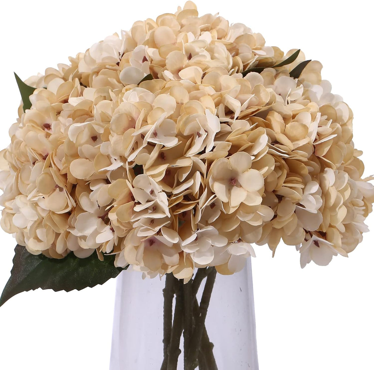 6 Pcs White Hydrangea Artificial Flowers Silk Fake Hydrangeas with Stems for Wedding and Home Decor