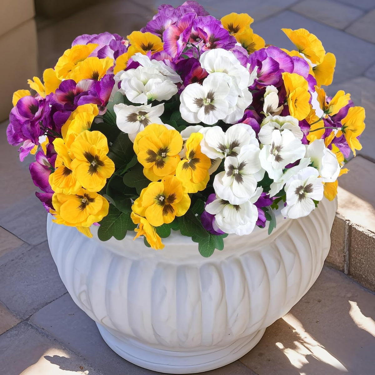 Festive Artificial Pansies Resistant Silk Outdoor Decor Statement