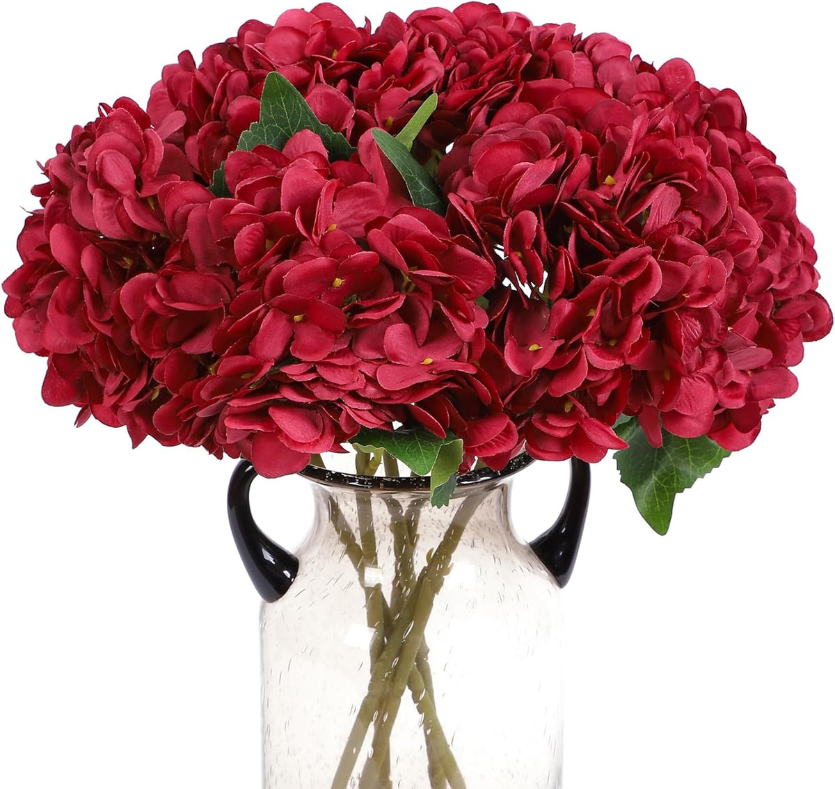 6 Pcs White Hydrangea Artificial Flowers Silk Fake Hydrangeas with Stems for Wedding and Home Decor