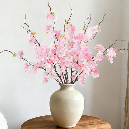 6 PCS Faux Cherry Blossom Branches Decor 31.5 Inch Long Stems Fake Artificial Flowers for Home Indoor Decoration Vase Arrangement Living Room Table Bedroom Spring Decor