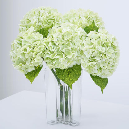 Waipfaru 21" Real Touch Blue Hydrangea Artificial Flowers with Long Stem & Leaves, Full Latex Faux Hydrangea Flowers for Home Decor Party Floral Arrangements Wedding Bouquets Centerpieces, 4Pcs