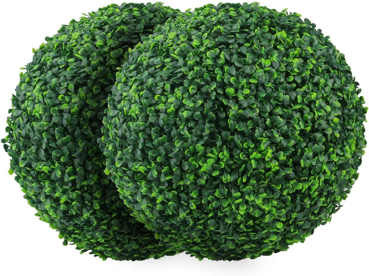 2 PCS 15.7 inch 4 Layers Artificial Plant Topiary Ball Faux Boxwood Decorative Balls