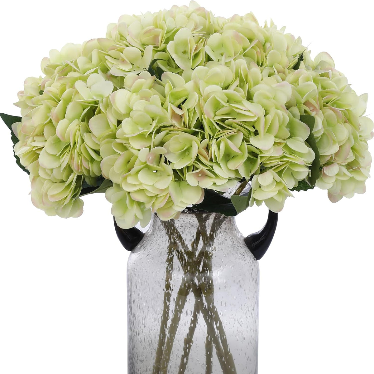 6 Pcs White Hydrangea Artificial Flowers Silk Fake Hydrangeas with Stems for Wedding and Home Decor