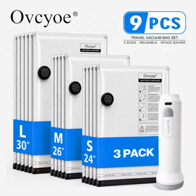 [2026 Upgraded] X7 Cordless Vacuum Seal Storage Bags Set with Rechargeable Air Pump, 15 Pack PE PA Blend Waterproof Space Saver Bags